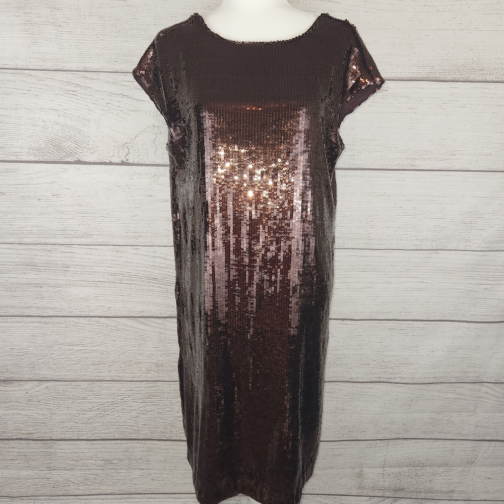 Maeve by Anthropologie Brown Kara Sequined Mini Dress - Picture 3 of 13
